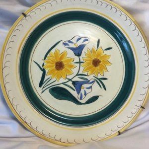 Stangl Flower Chop Plate and Wire Plate Hanger